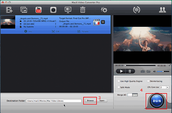 Commencez à convertir les vidéos MXF sur Mac