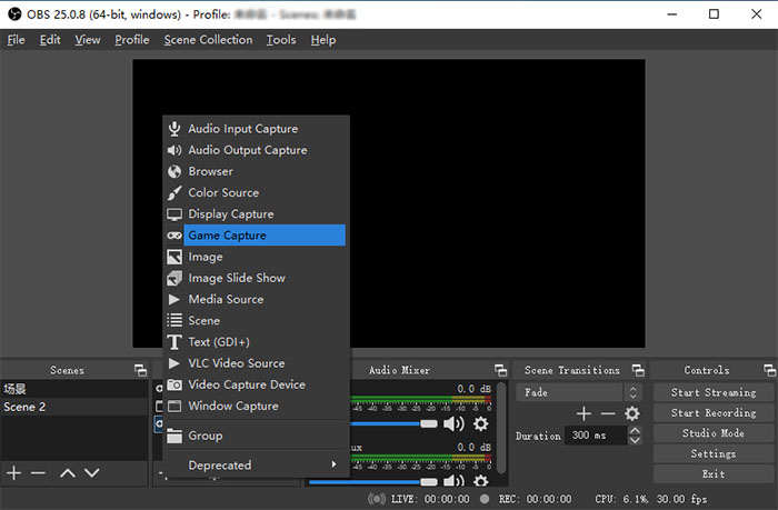 Use Game Capture in OBS