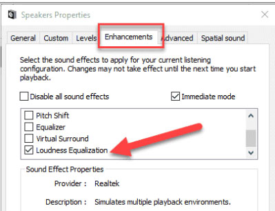 tweak speaker enhancements