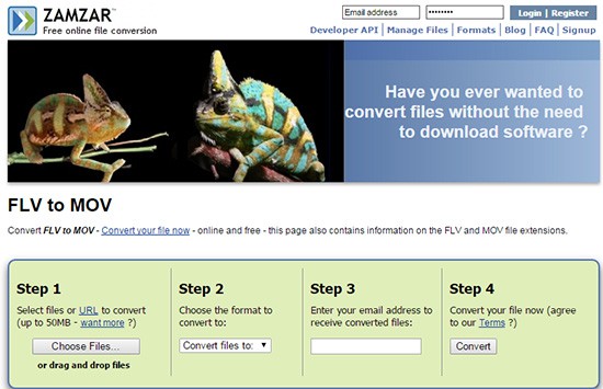 free convert FLV to MOV online