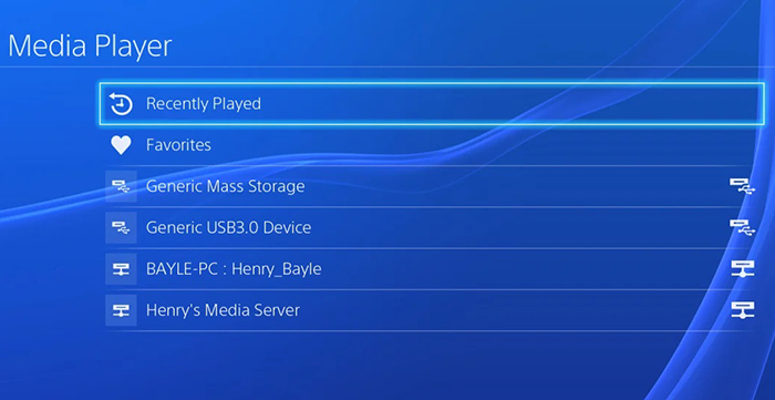 PS4 media player app
