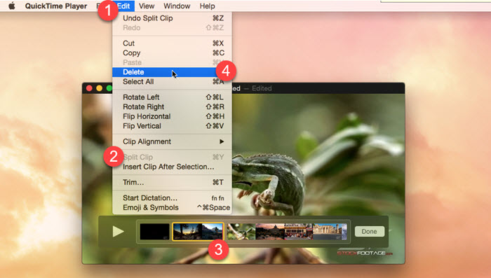 QuickTime Trim Video in the Middle