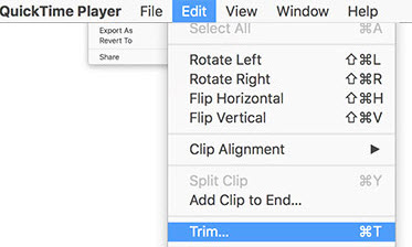 Trim video in QuickTime