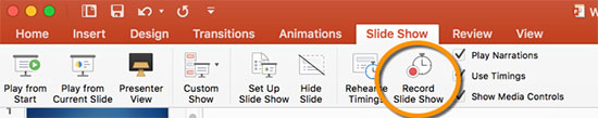 Record presentation narration in PowerPoint