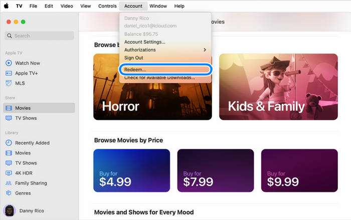 Redeem DVD to Apple TV