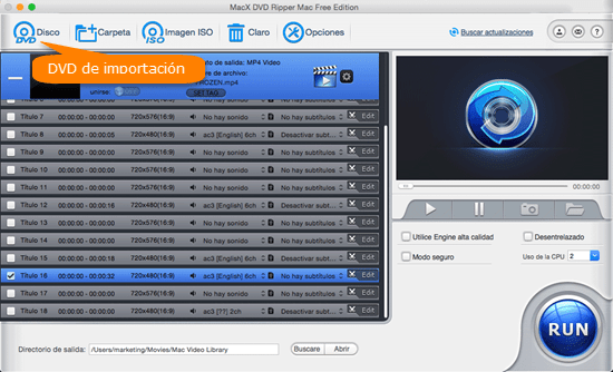  ripper gratuito de DVD para Mac