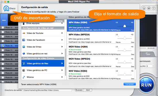 convertir DVD a MP4 Mac