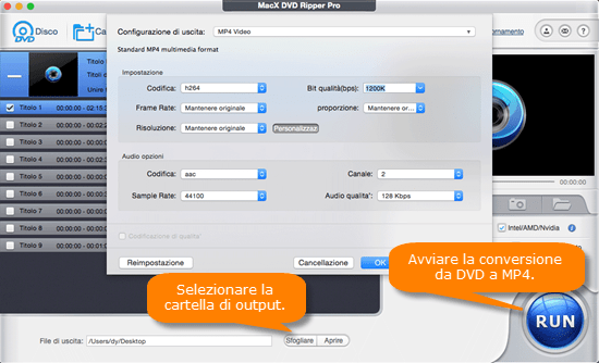 Convertire DVD a MP4 Mac 