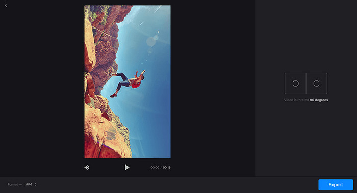 Rotate video online with Clideo