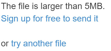 input file size limit on sendeyo