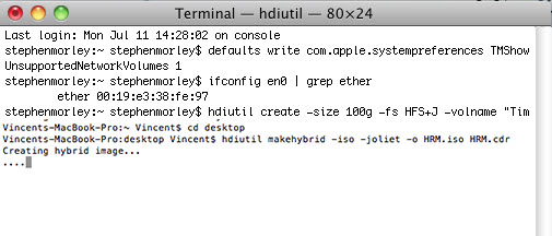 Convertir un fichier .cdr en image ISO avec Terminal.