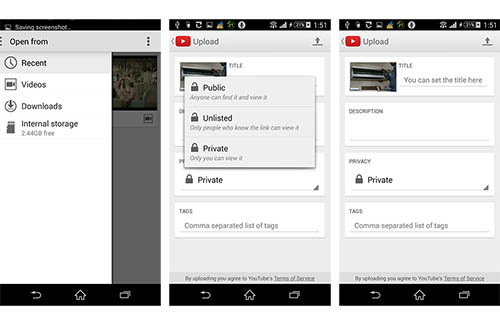 Upload HEVC to YouTube from Android