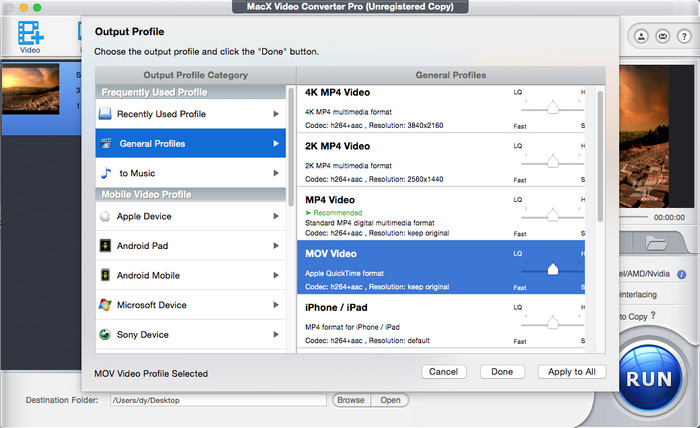 Choose an output format for your slideshow