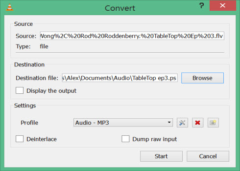 Convert MPEG4 to MP3 on Mac VLC