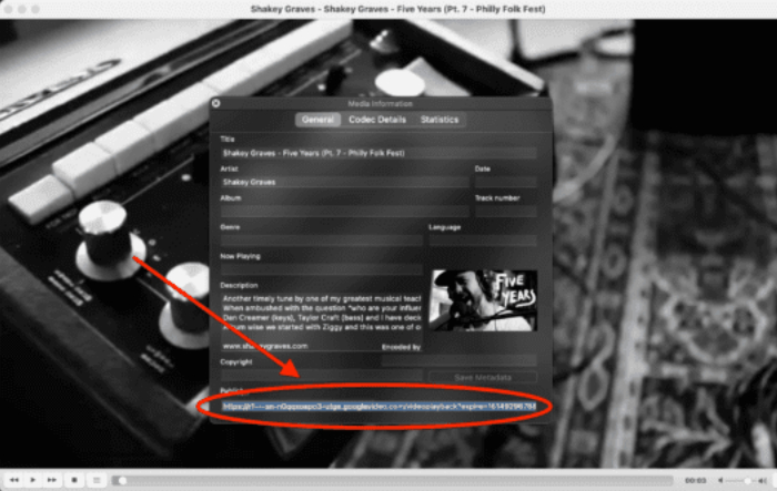 Copy the URL in the Location field