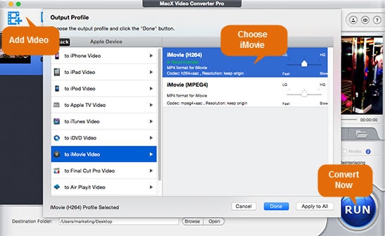 Convert MP4 to iMovie