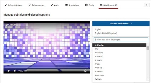 YouTube subtitles adding