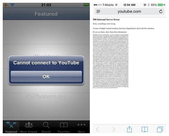 YouTube app not working on iPhone