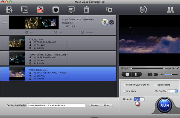 convert MP4 to VOB on Mac OS X