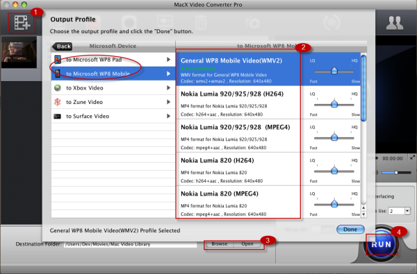Convert video to WP8 supported video format