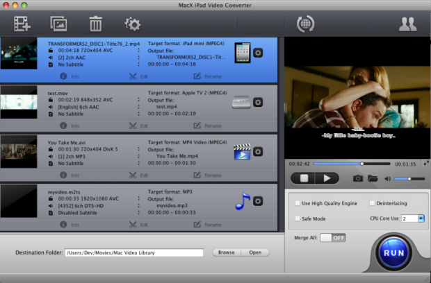 MacX iPad Video Converter Screenshot