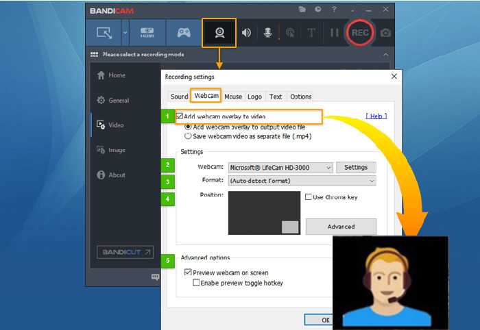 Add facecam to Roblox gameplay video