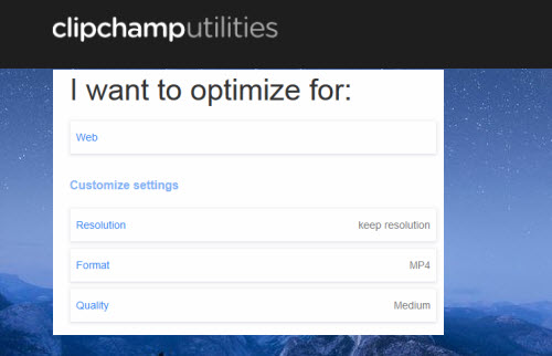 compress video with clipchamp