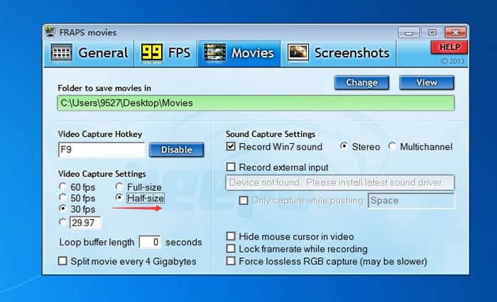 make Fraps record videos in smaller file size