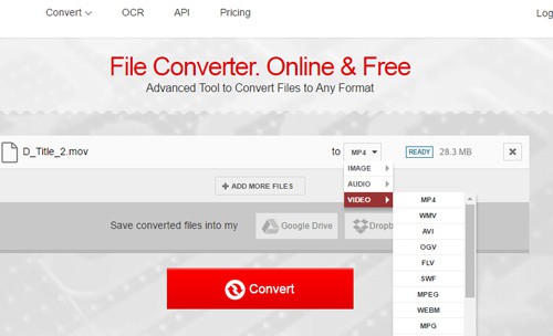 free convert mov to mpeg