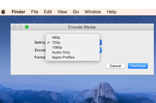 compress video with mac finder