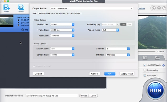 compress video file for DVD burning