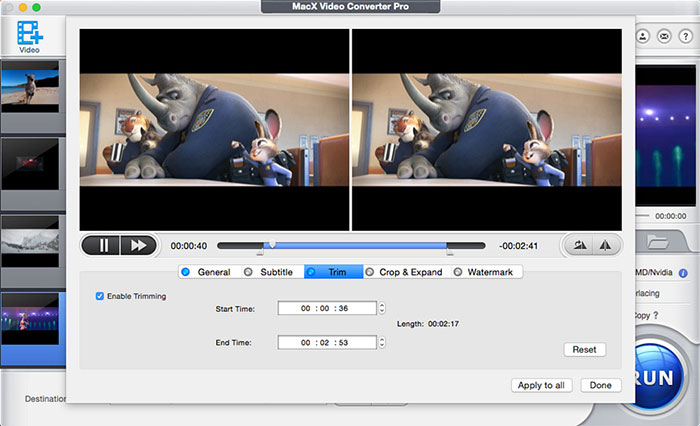 trim video with macx video converter pro