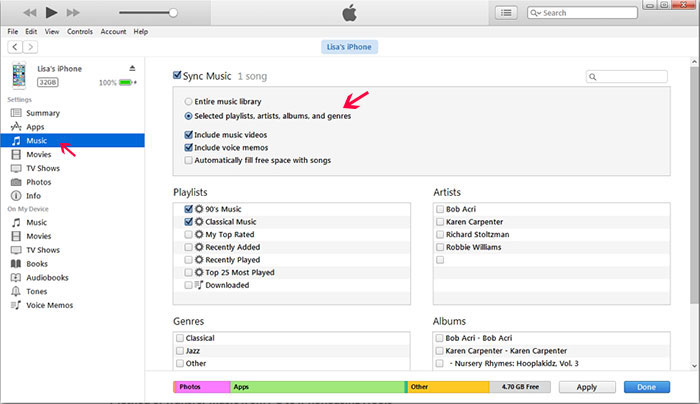 transfer mp3 to iPhone with iTunes