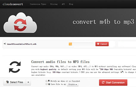 Online M4B audio converter