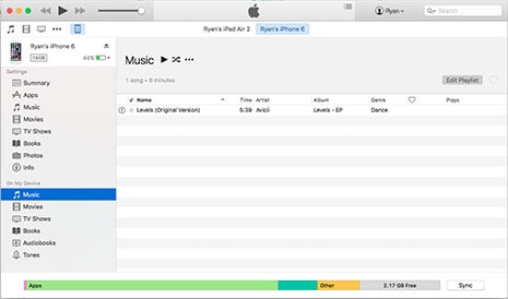 delete music off ipad with iTunes