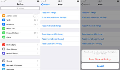 Reset Network Setting