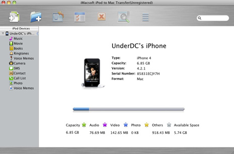 iPod to Mac Transfer Software - iMacsoft