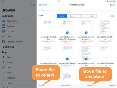manage files in new files app