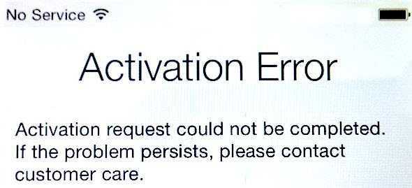 iPhone activation error