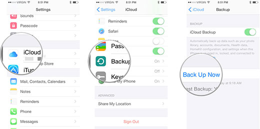 backup old iphone with iCloud