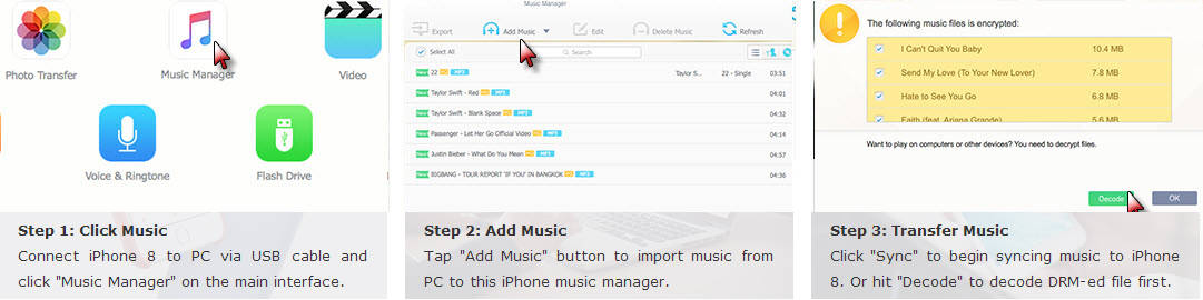 transfer music to iPhone 8 from Mac