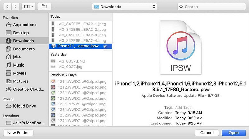 Downgrade iOS 14 to iOS 13 IPSW
