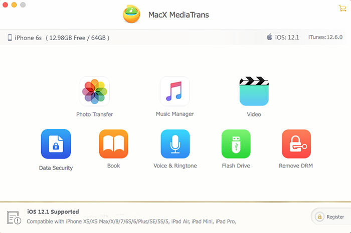 MacX MediaTrans interface