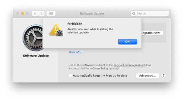 macoS Monterey Update forbidden