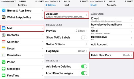set mail Fetch New Data