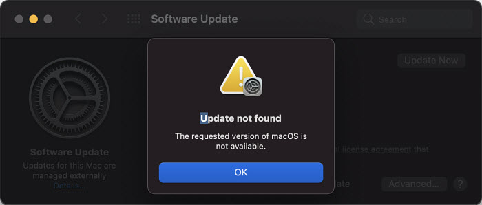Monterey the requested version of macos is not available