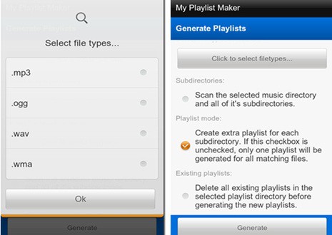 Free app for making music playlists Android