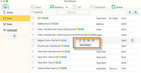 sync music playlists to iPhone