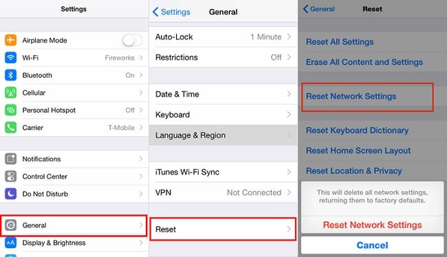 fix iPhone Bluetooth not working fixed - reset network settings