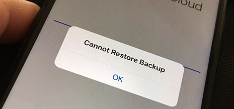 cannot restore iCloud backup